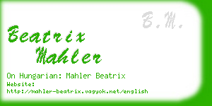 beatrix mahler business card